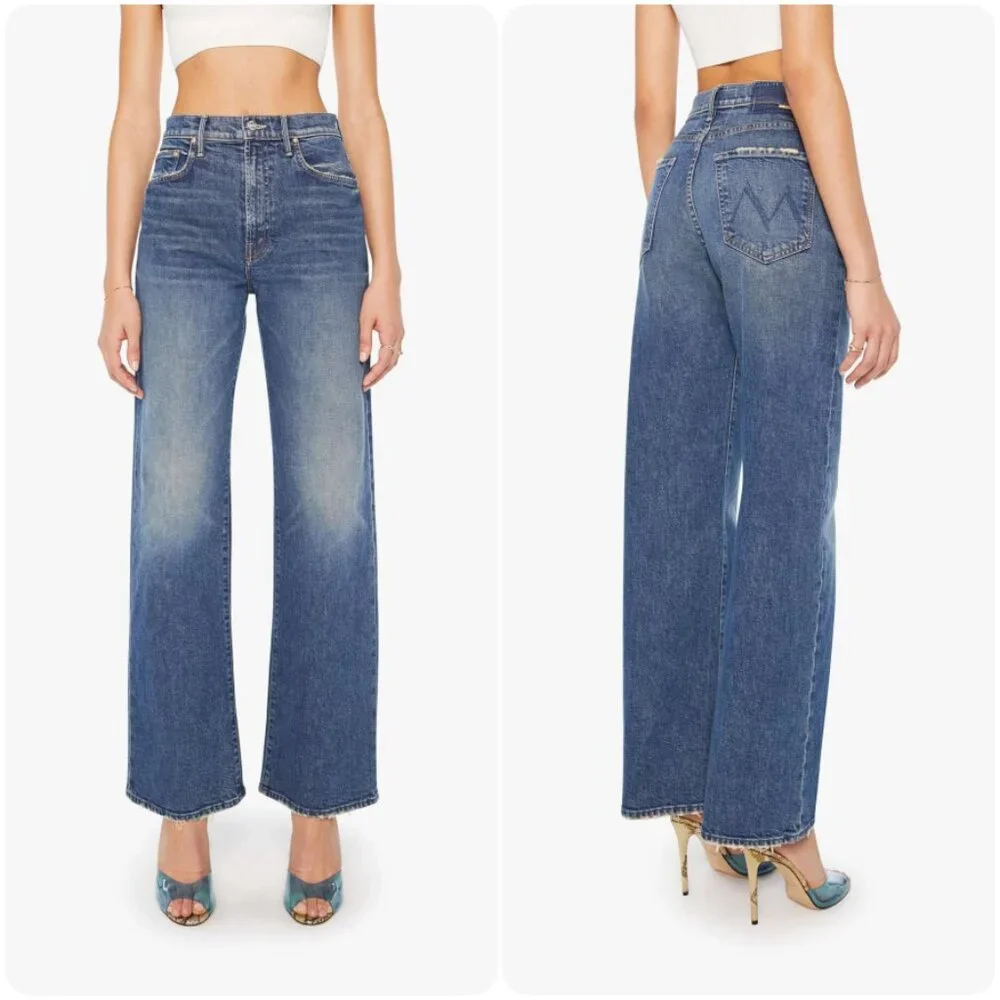 NWT Mother The Lasso Sneak High Rise Wide Leg Jeans, Punk Nouveau Size 30 $278 - Picture 5 of 16